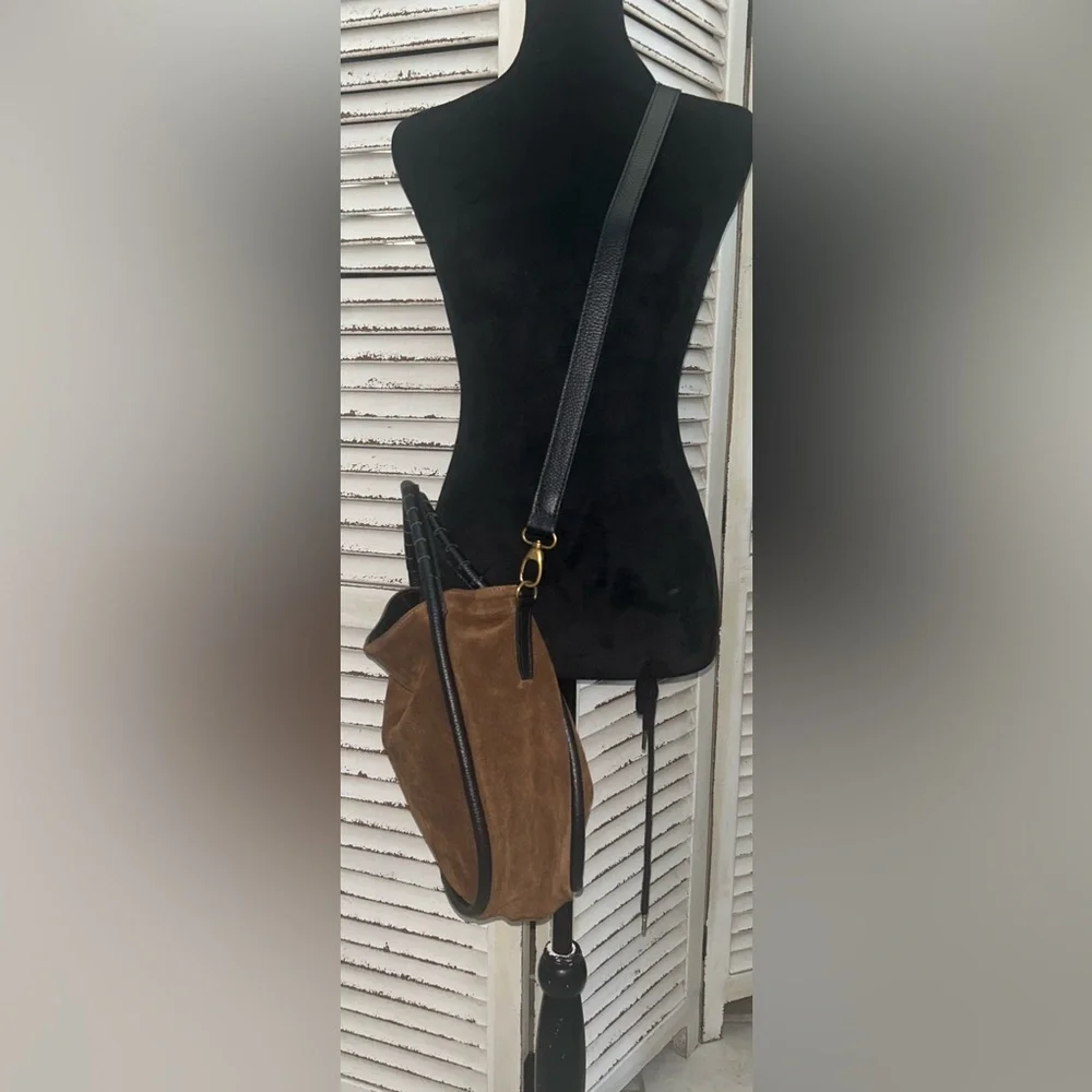 Cheval Firenze Italian Suede Leather Satchel Bag/Satchel/Crossbody